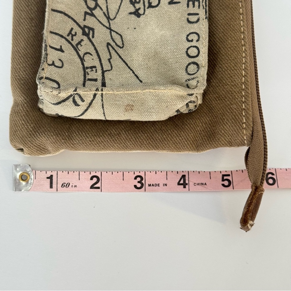 Myra Crossbody Bag Stamp Pocket Upcycled Canvas Country Cowhide Small Purse - Picture 15 of 15